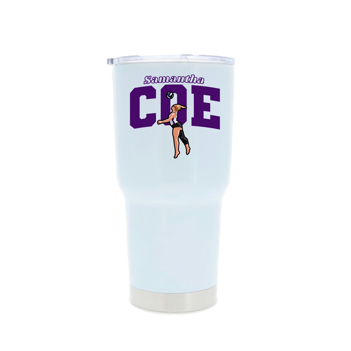 30oz Stainless Steel Tumbler — Name Arch in White