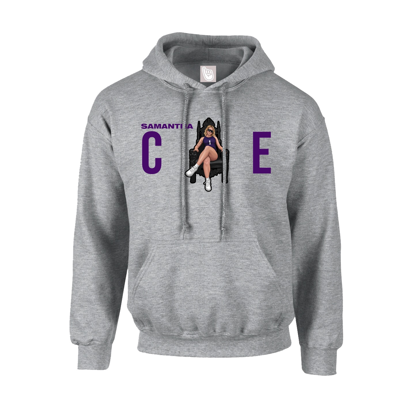 Hoodie — Player Name in Grey