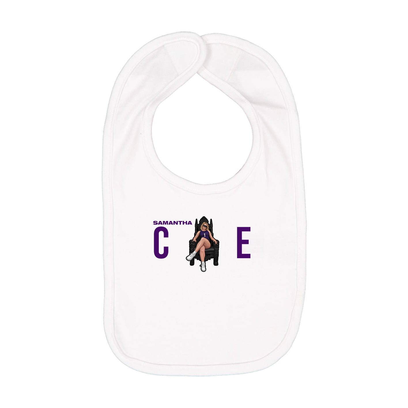 Infant Bib — Player Name in White