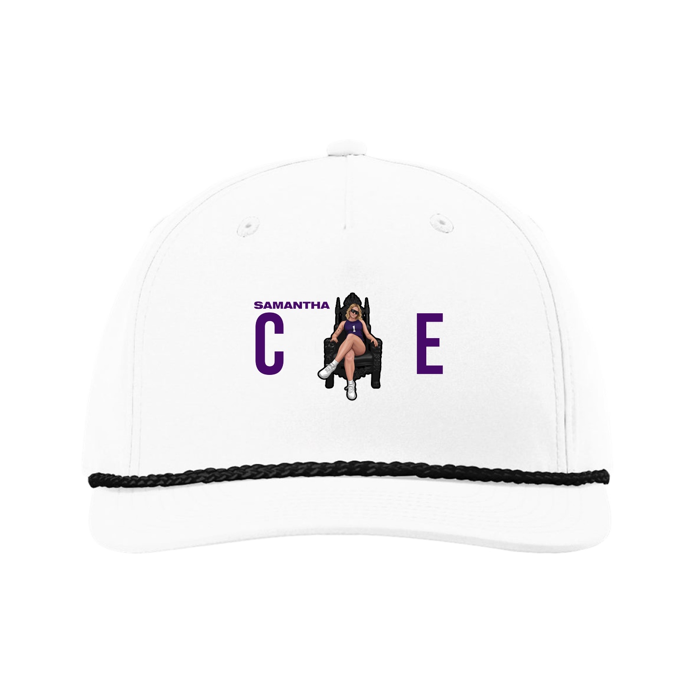 Five-Panel Classic Rope Cap — Player Name in White