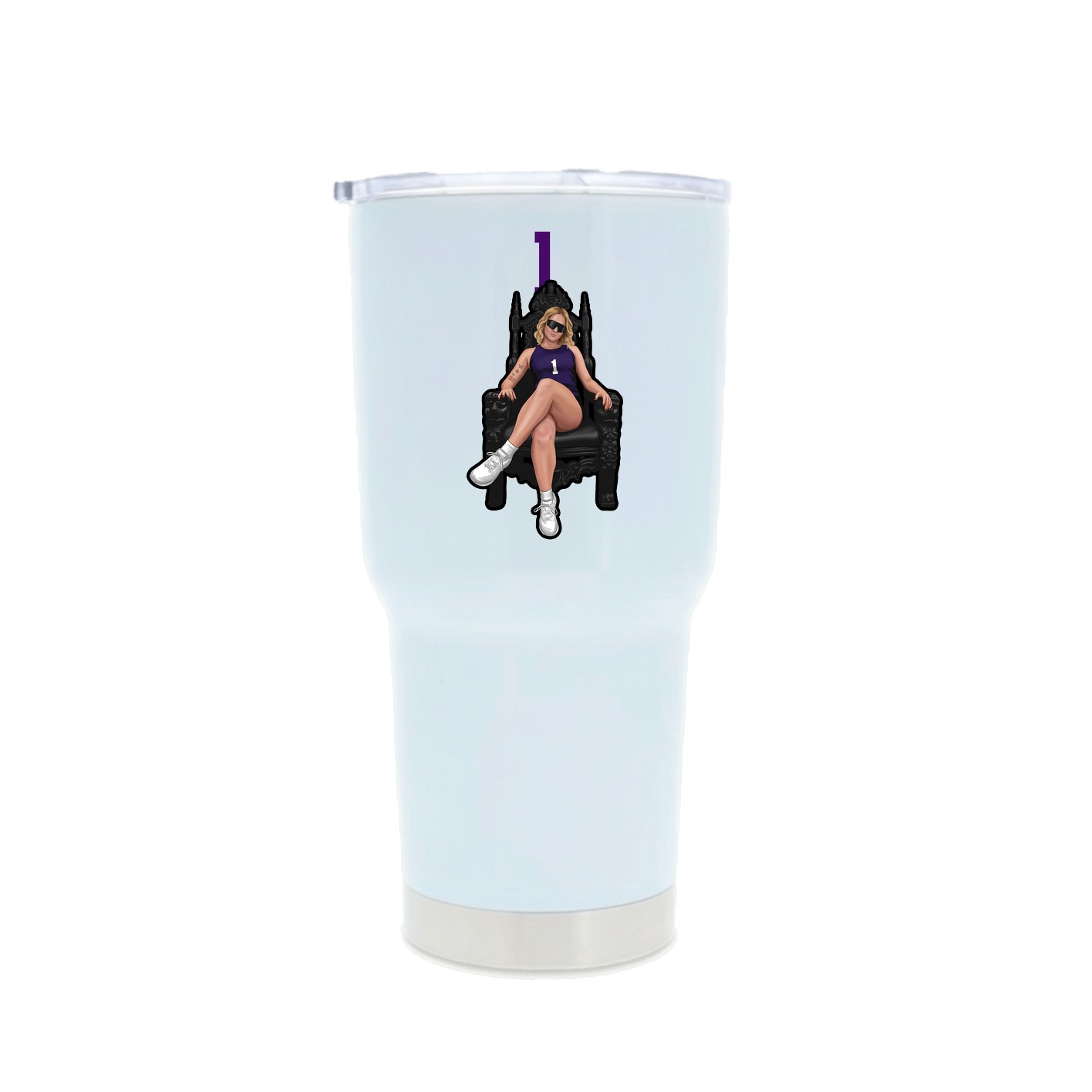 30oz Stainless Steel Tumbler — Number Top in White