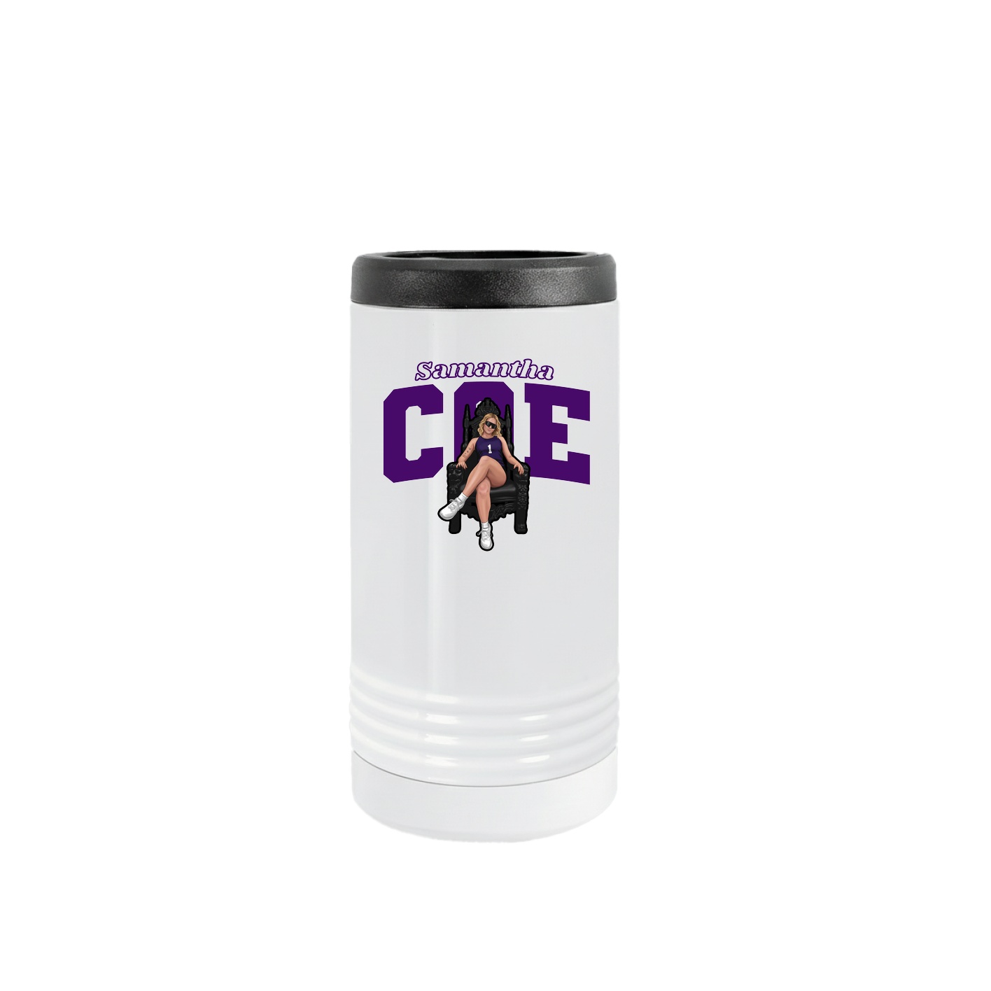 Slim Beverage Holder — Name Arch in White