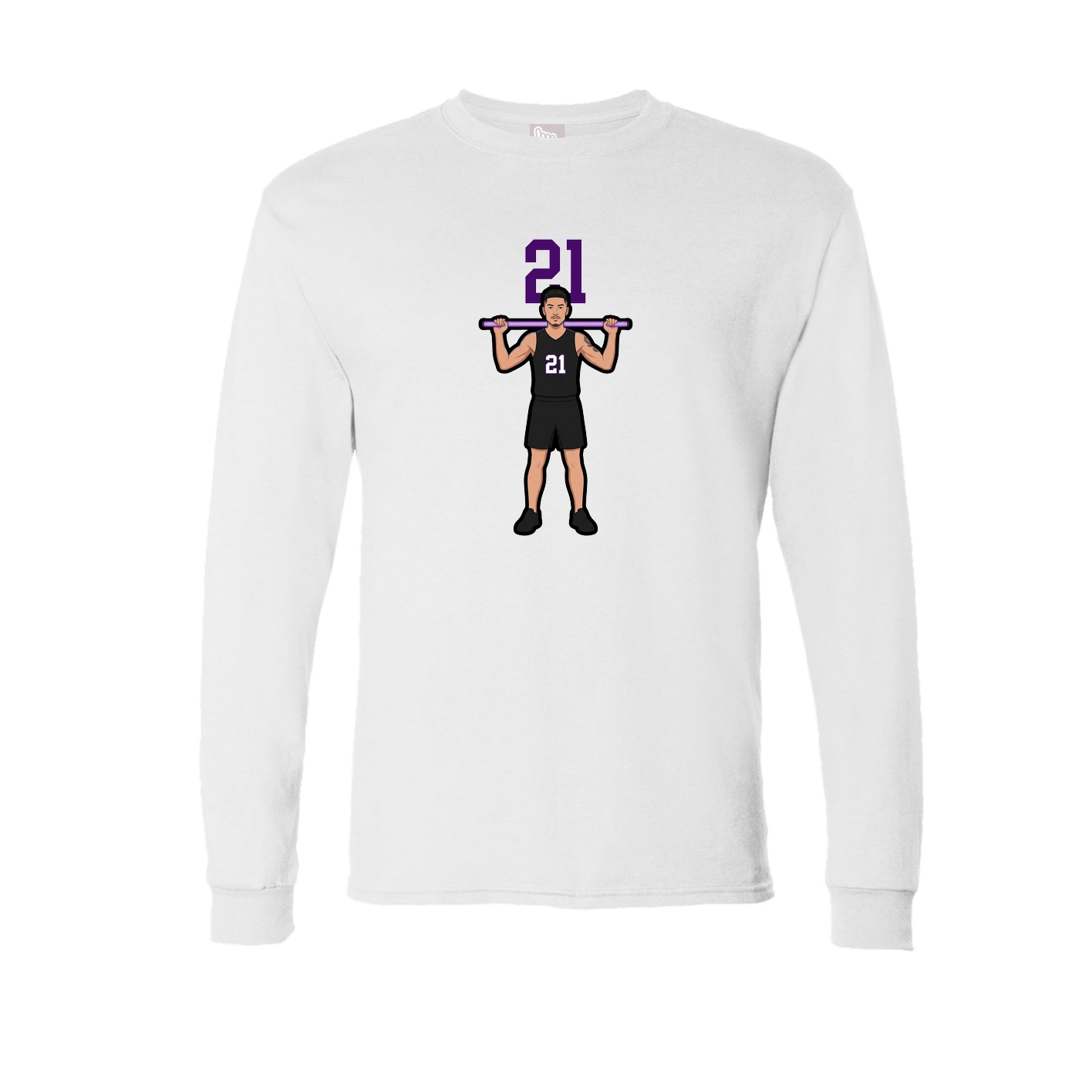 Long Sleeve Tee — Number Top in White