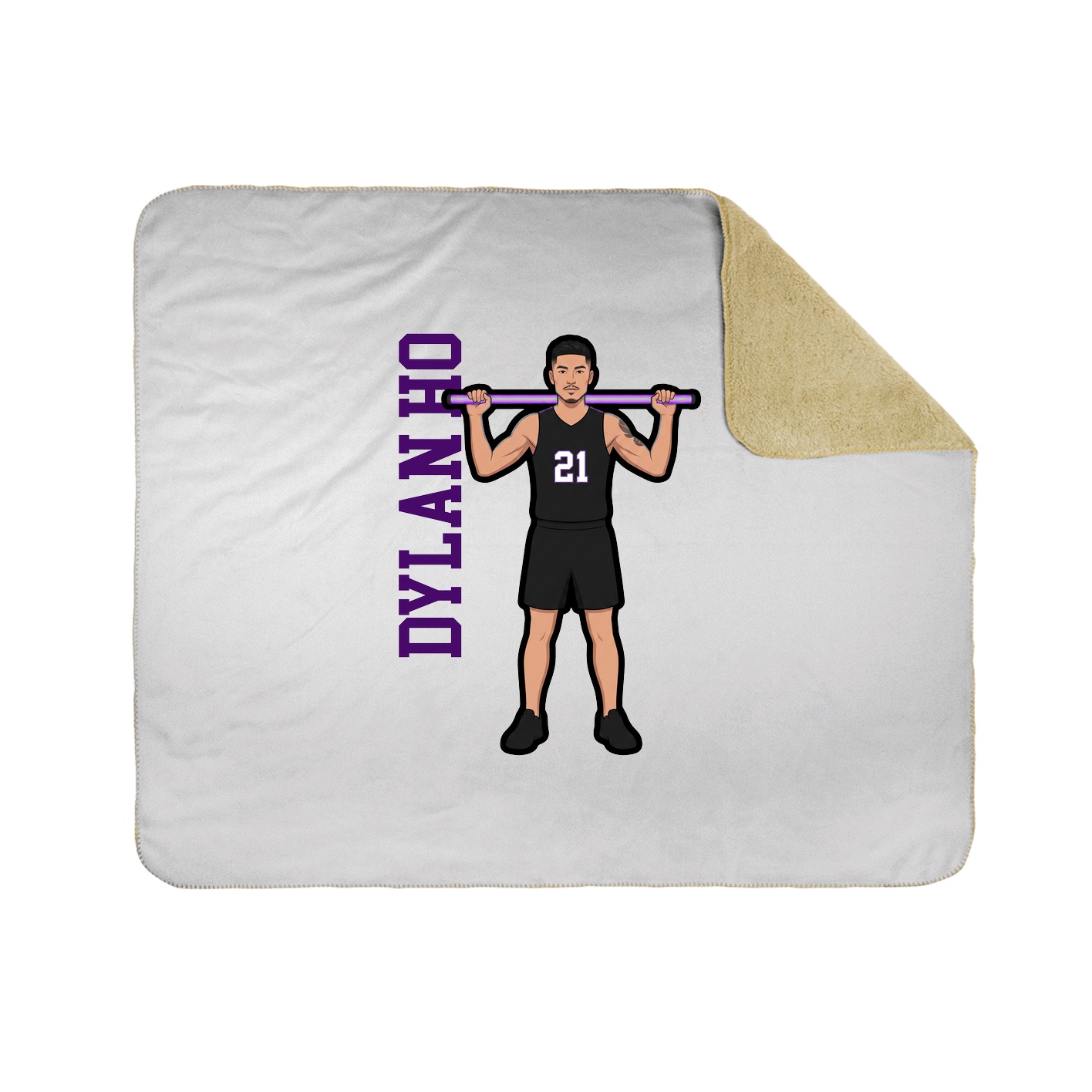 Throw Blanket — Name Vertical in White