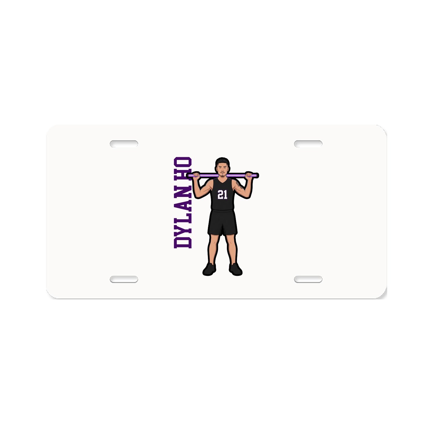 License Plate — Name Vertical in Classic