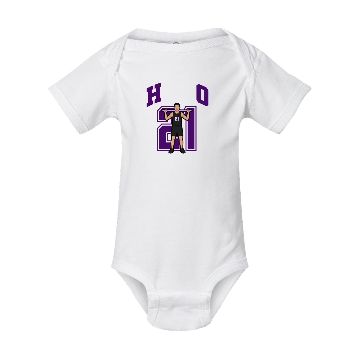 Baby Onesie — Number in White