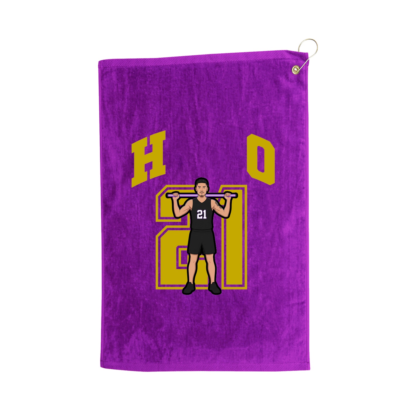 Golf Towel — Number in Purple