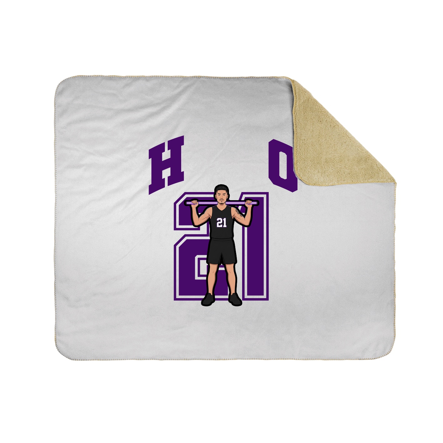 Throw Blanket — Number in White
