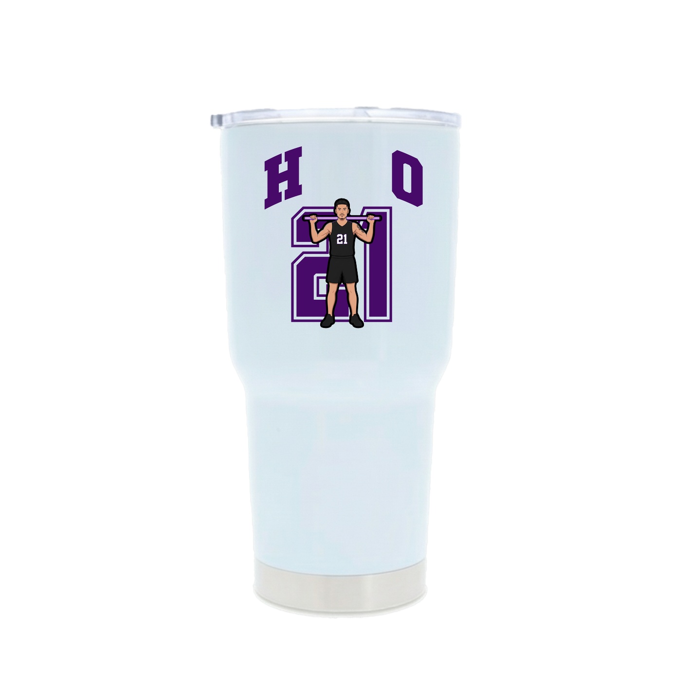 30oz Stainless Steel Tumbler — Number in White