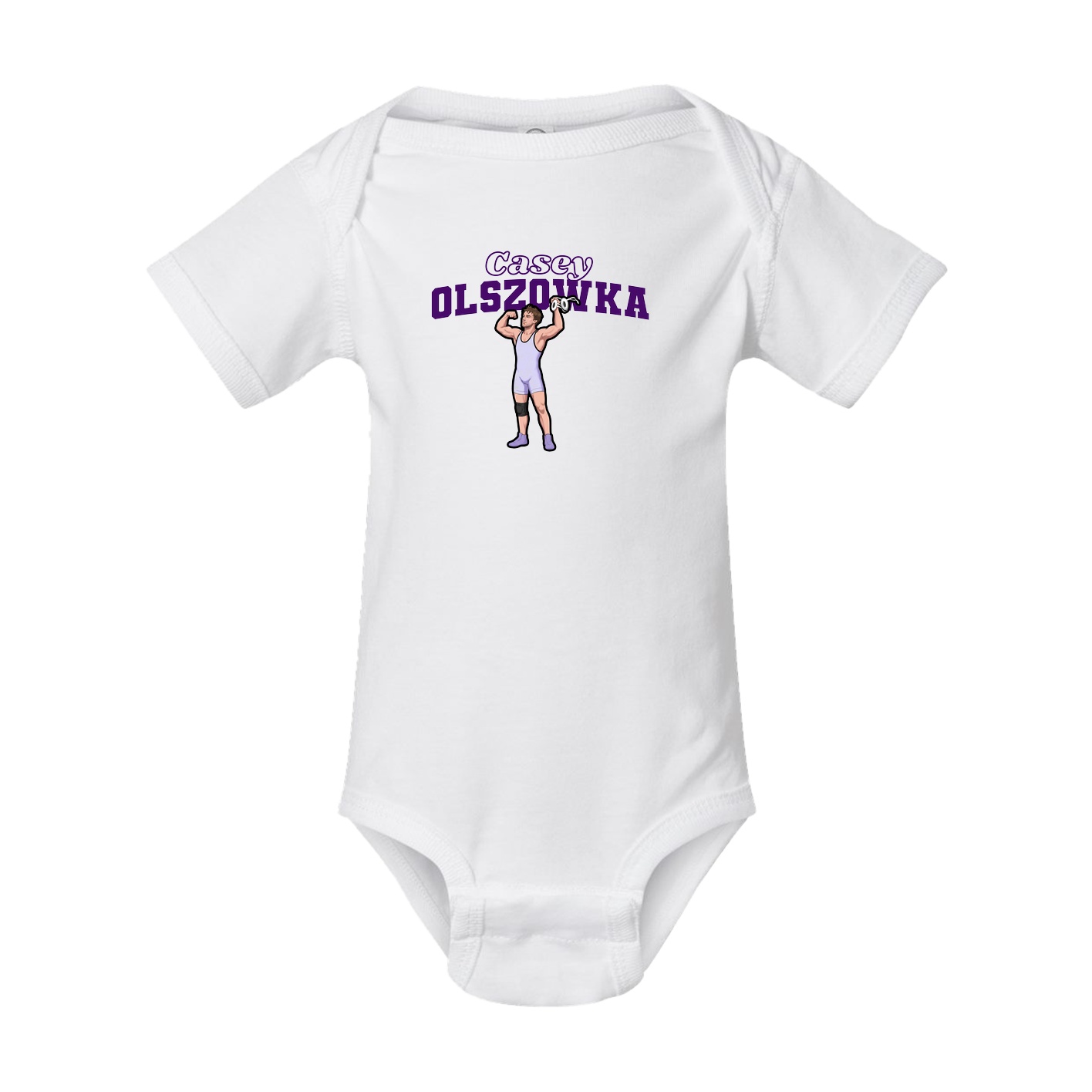 Baby Onesie — Name Arch in White