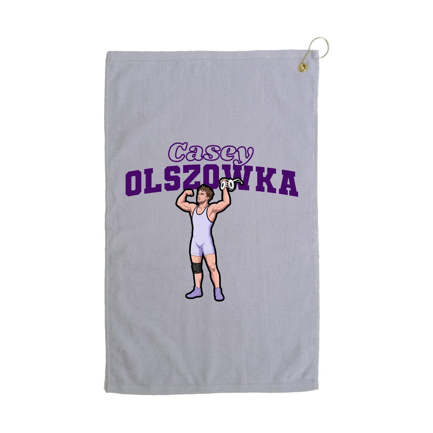 Golf Towel — Name Arch in Grey