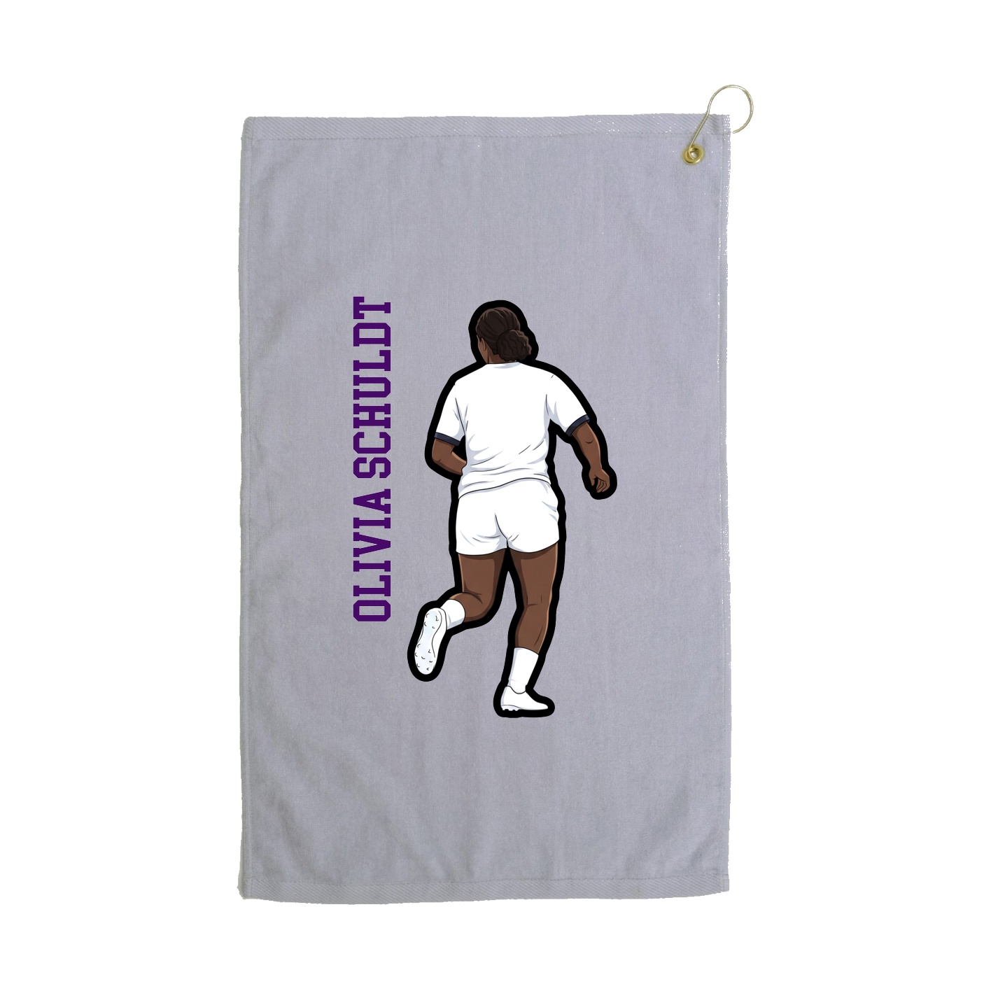 Golf Towel — Name Vertical in Grey