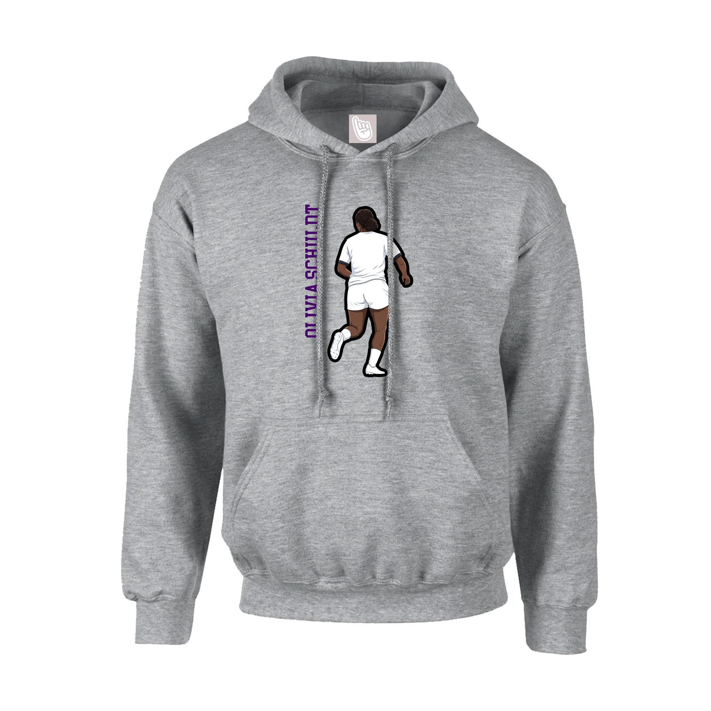 Hoodie — Name Vertical in Grey