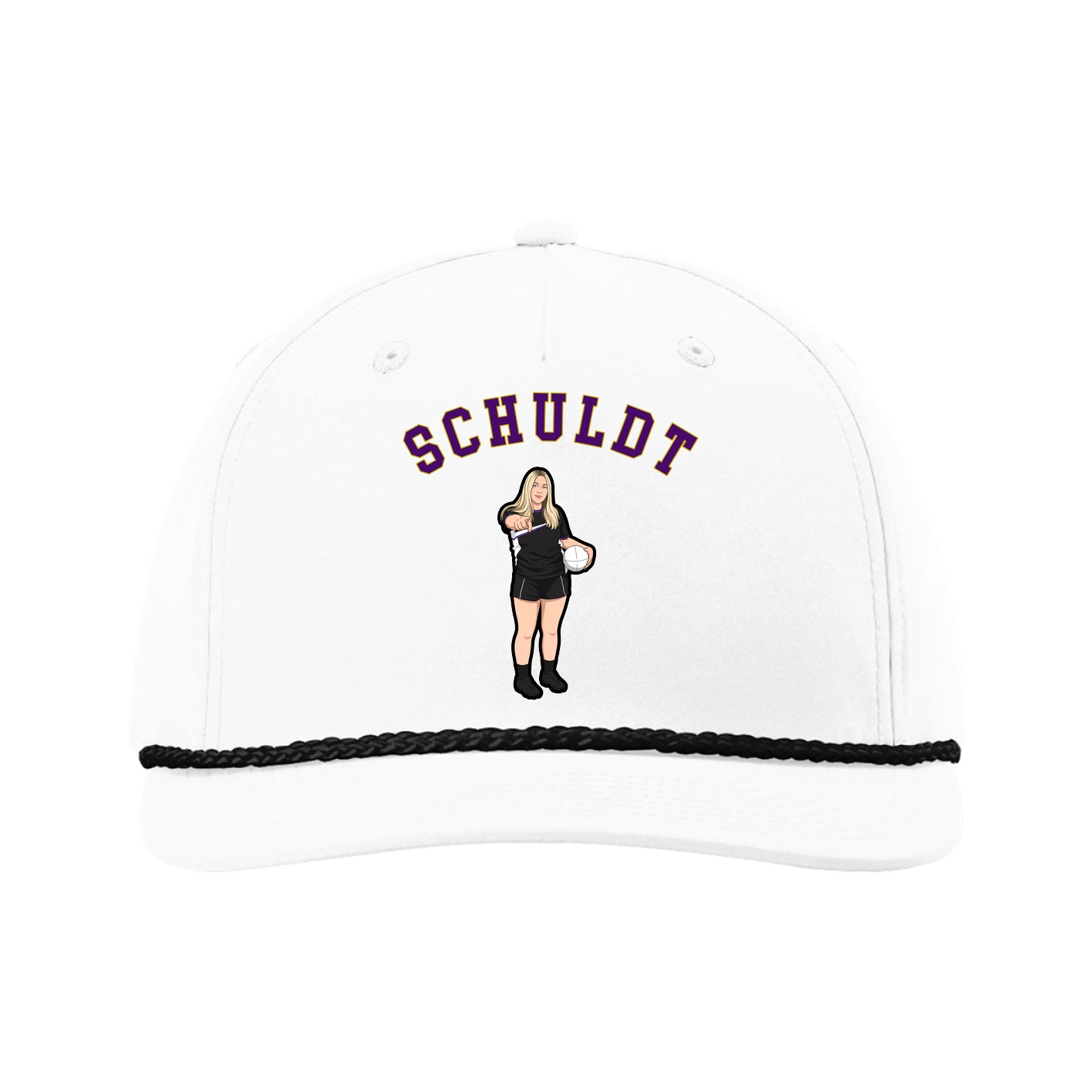 Five-Panel Classic Rope Cap — Shirsey Arch in White