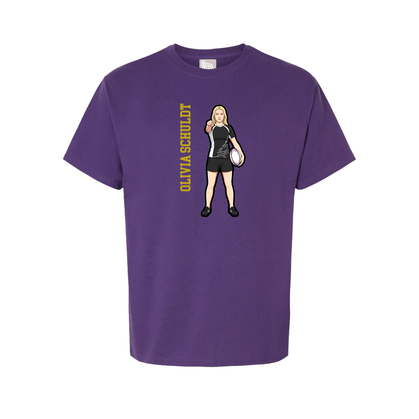 Youth Tee — Name Vertical in Purple