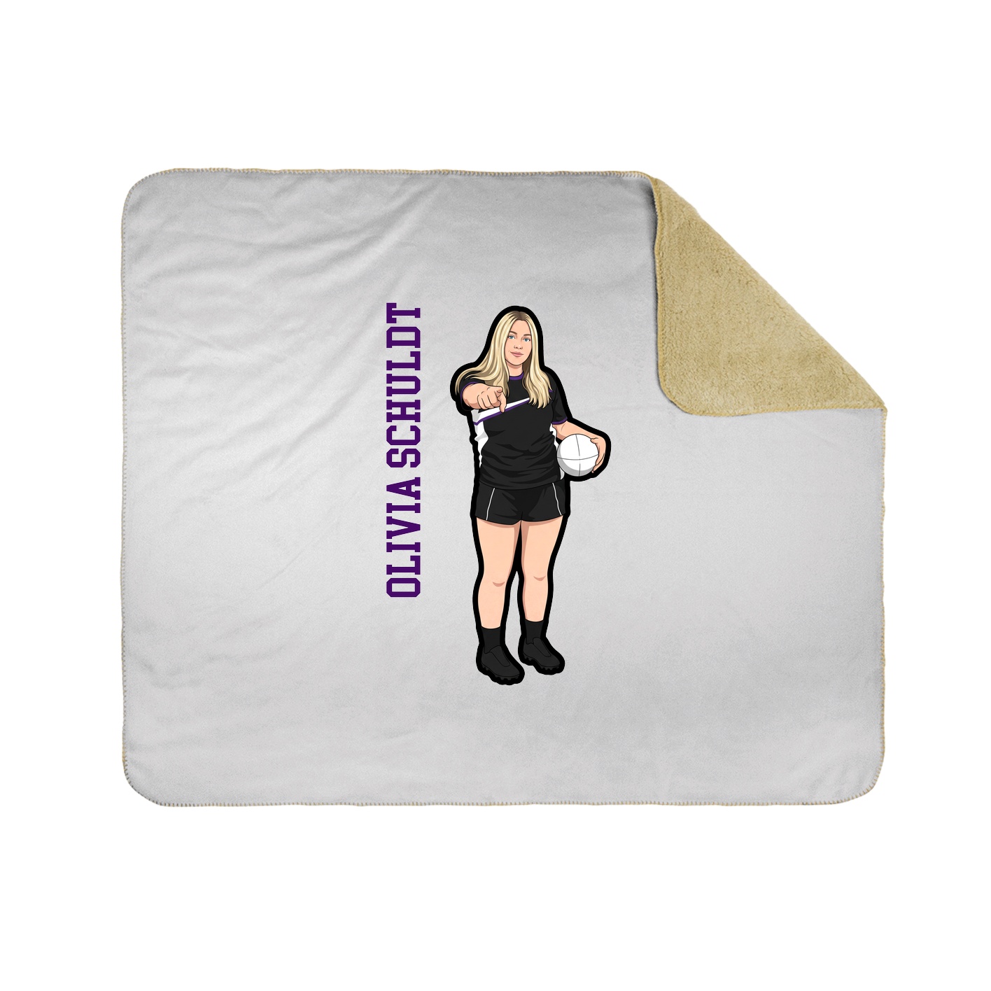 Throw Blanket — Name Vertical in White