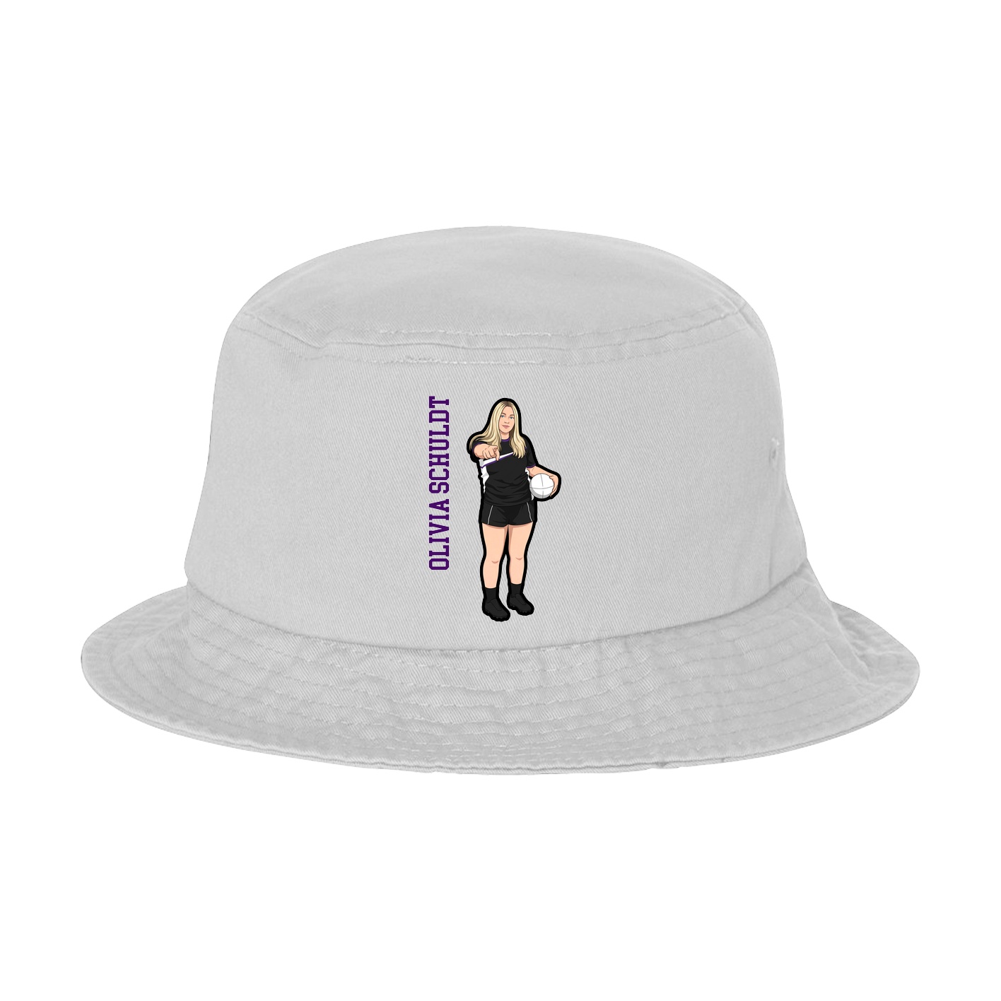 Bucket Cap — Name Vertical in White