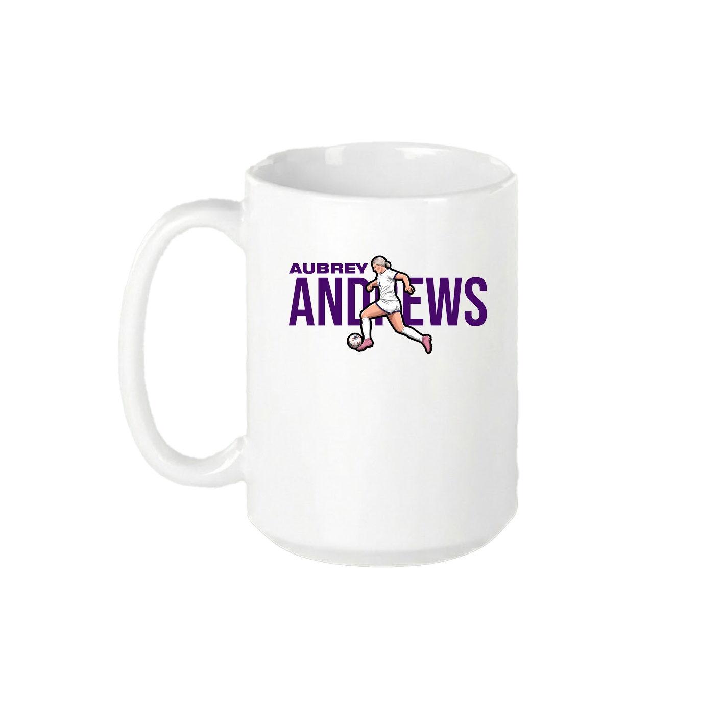 15oz Coffee Mug — Player Name in White