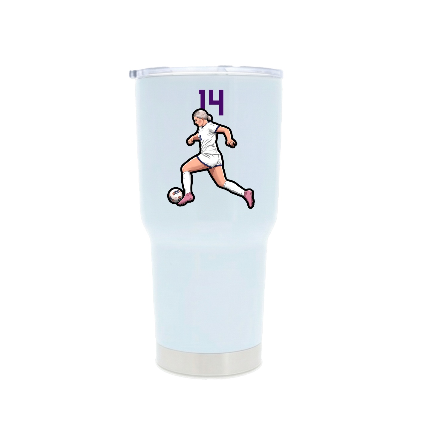 30oz Stainless Steel Tumbler — Number Top in White