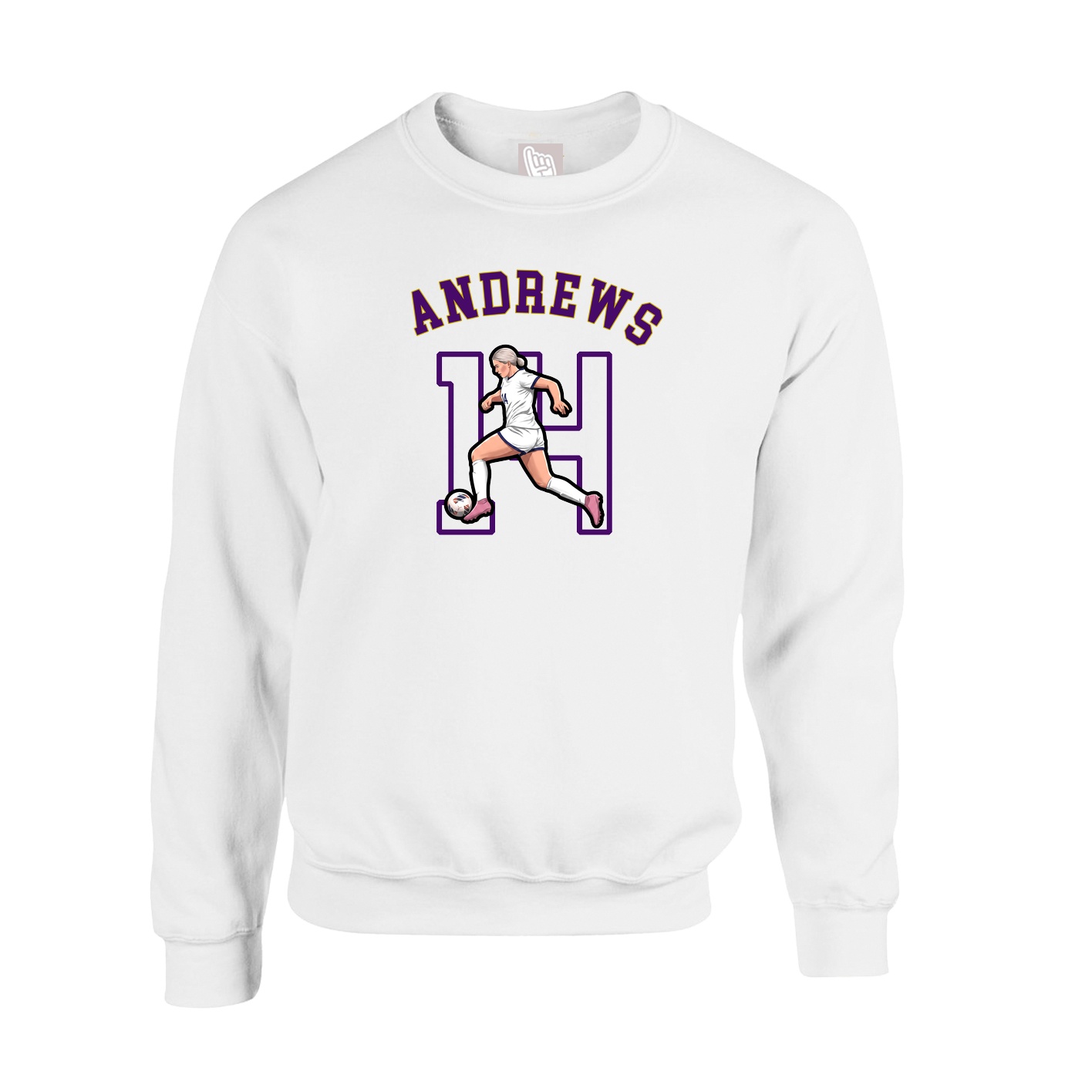 Fleece Crew — Shirsey Arch in White