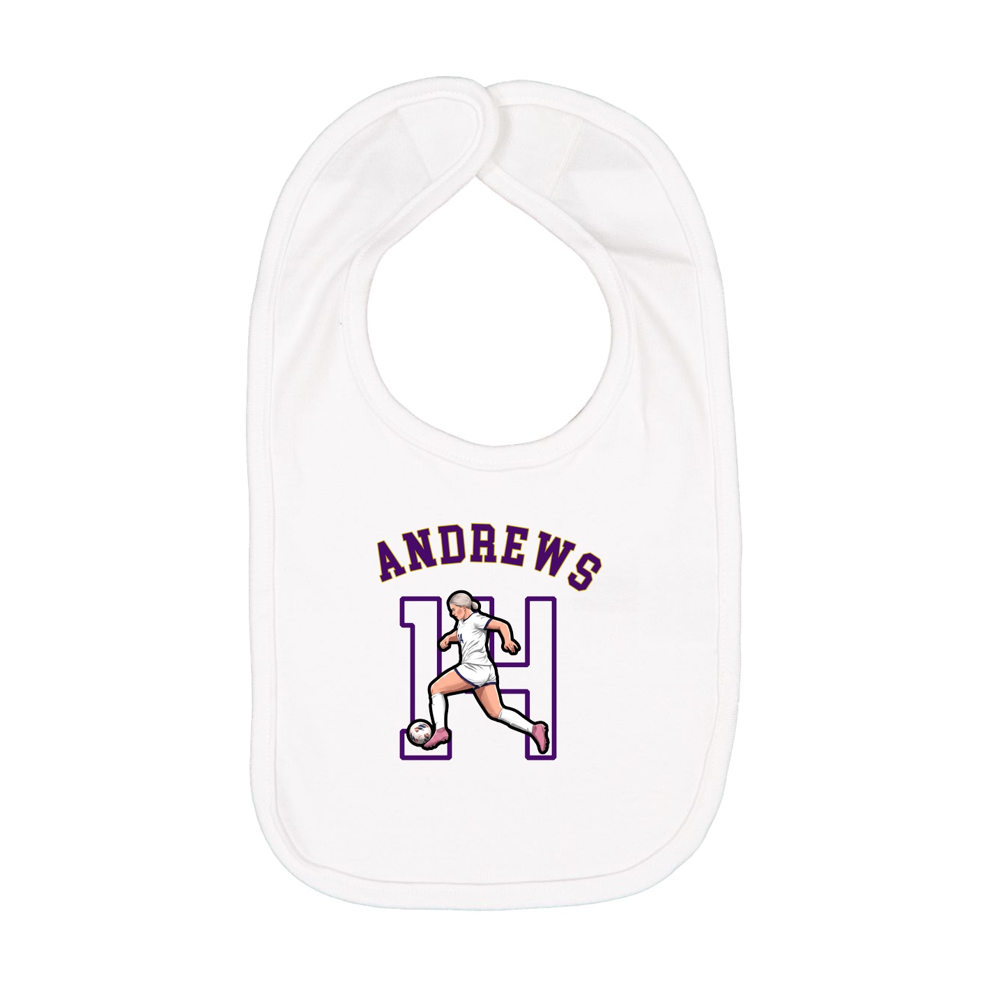 Infant Bib — Shirsey Arch in White