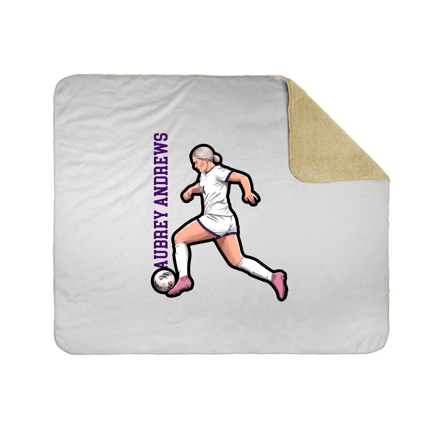 Throw Blanket — Name Vertical in White