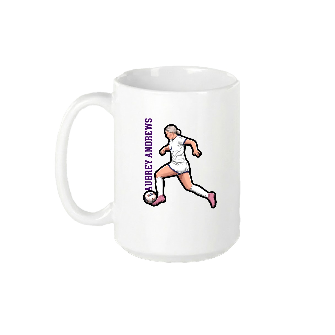 15oz Coffee Mug — Name Vertical in White