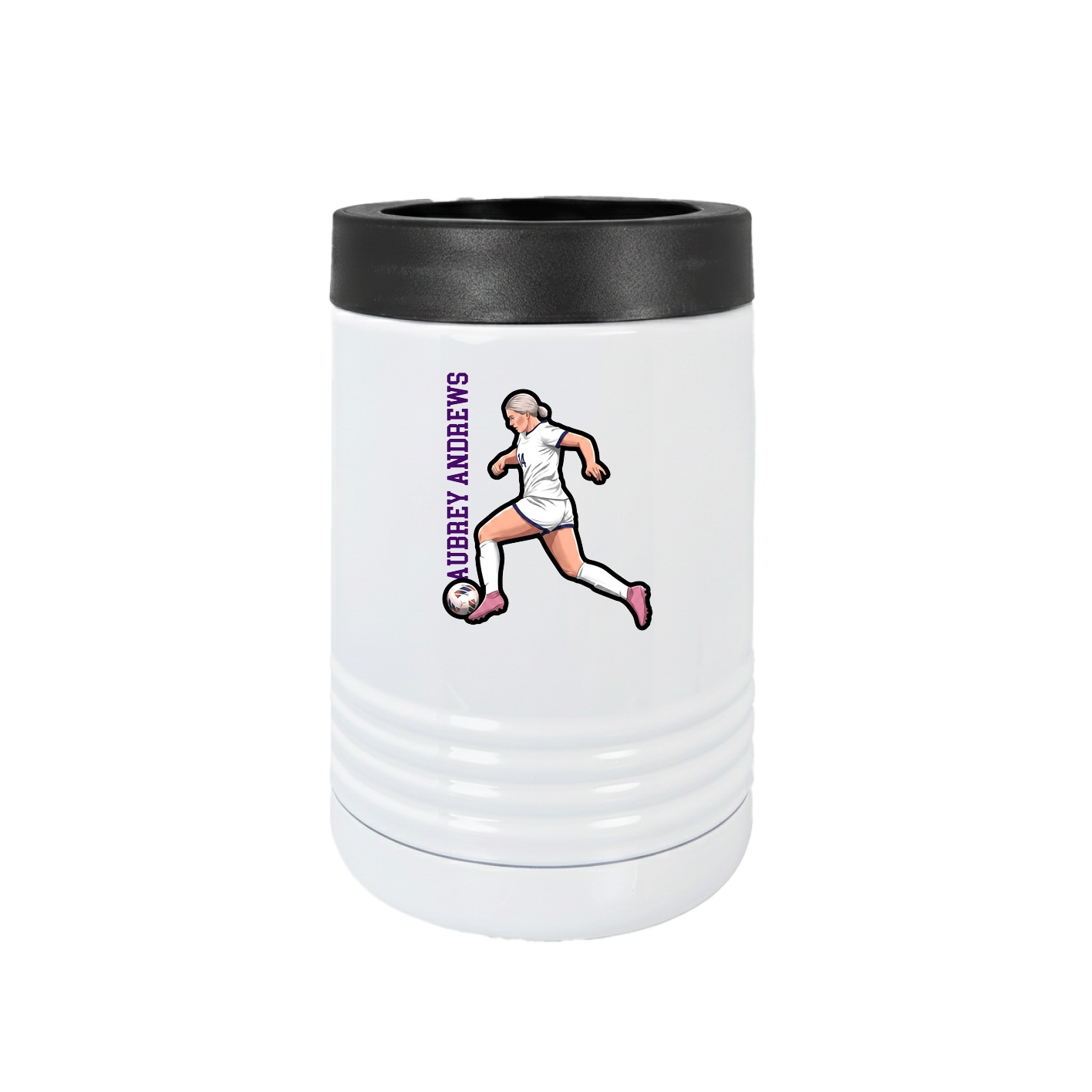 Beverage Holder — Name Vertical in White
