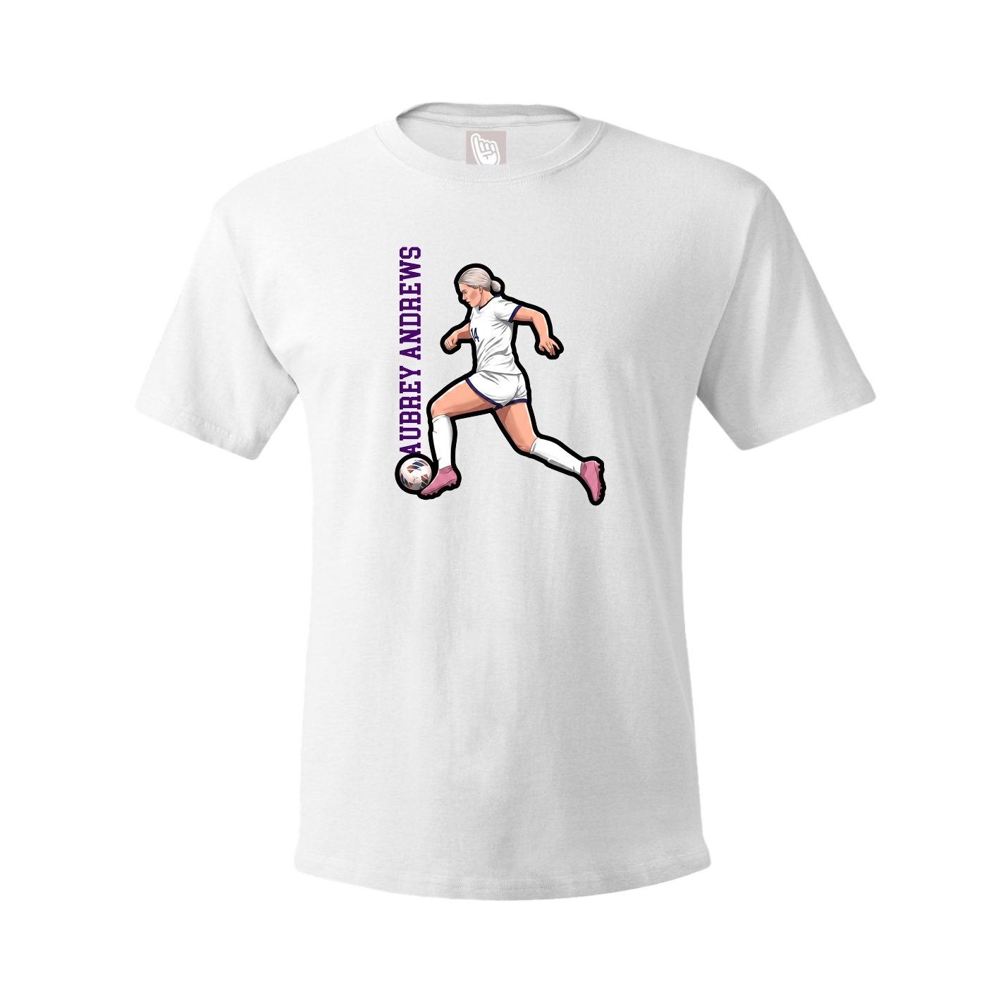 Tee — Name Vertical in White