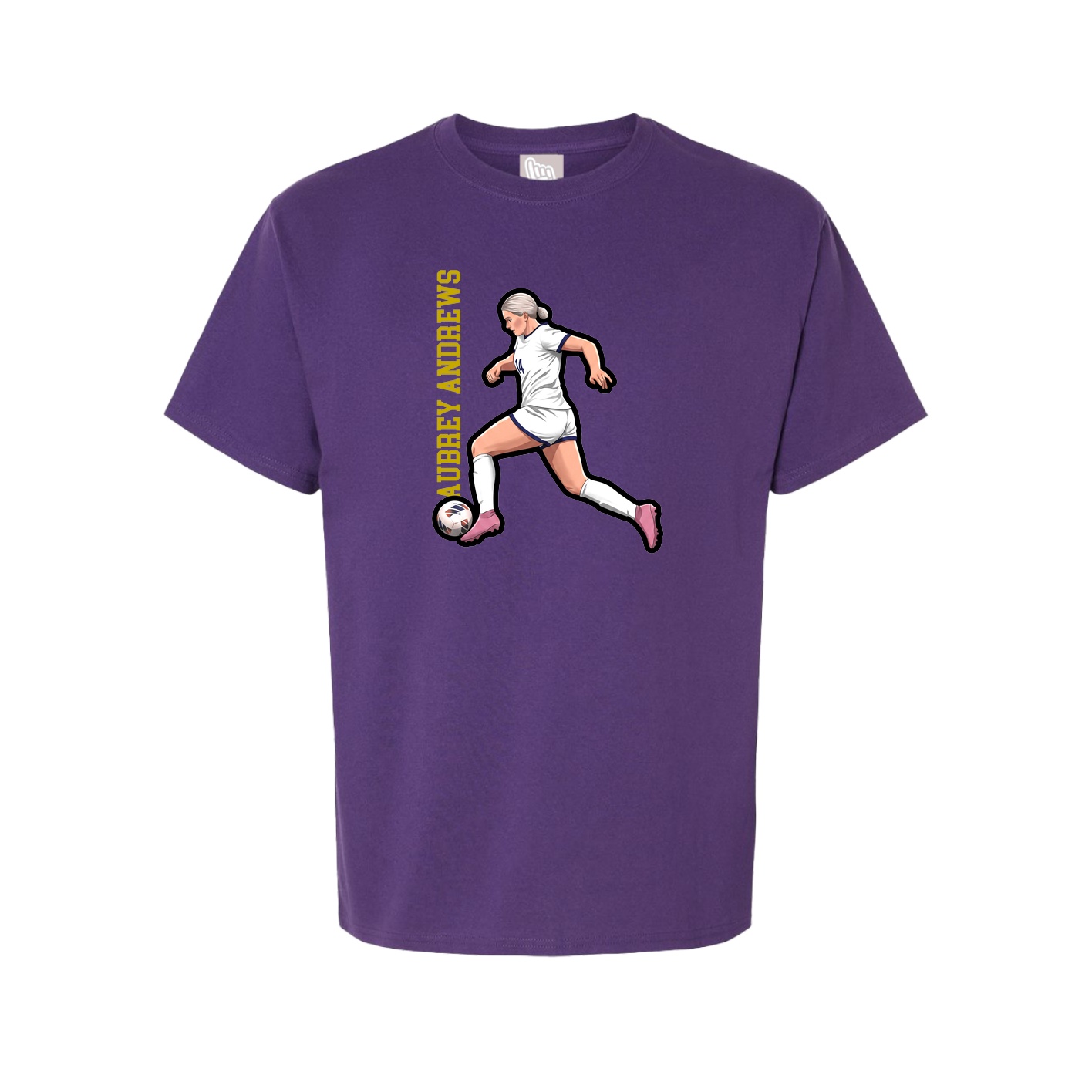 Youth Tee — Name Vertical in Purple