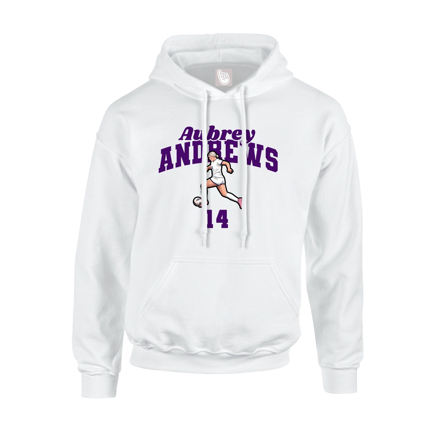 Youth Hoodie — Signature Arch in White