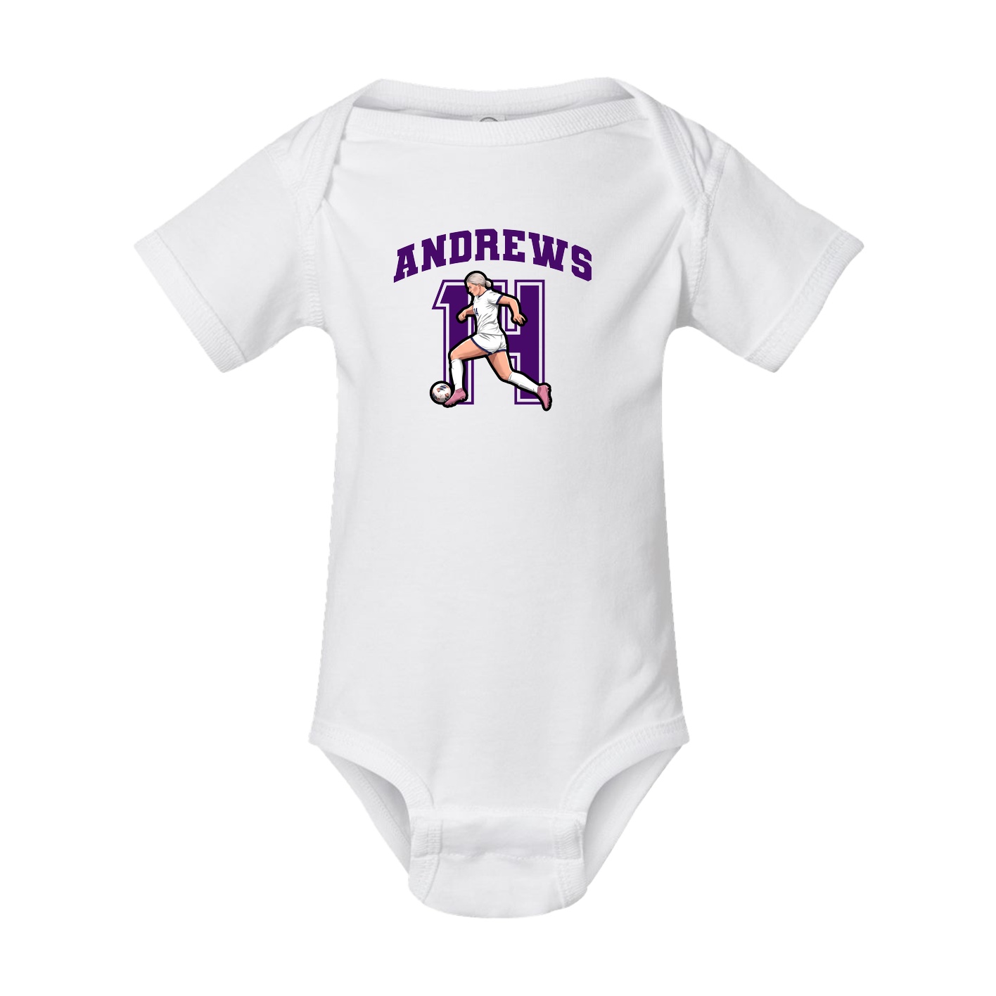 Baby Onesie — Number in White