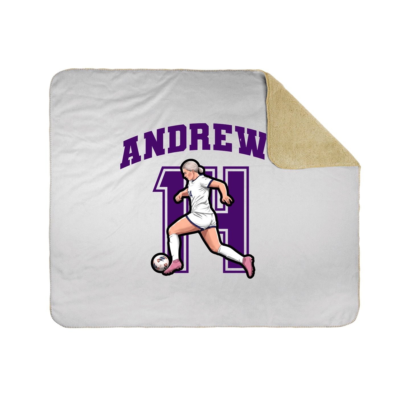 Throw Blanket — Number in White