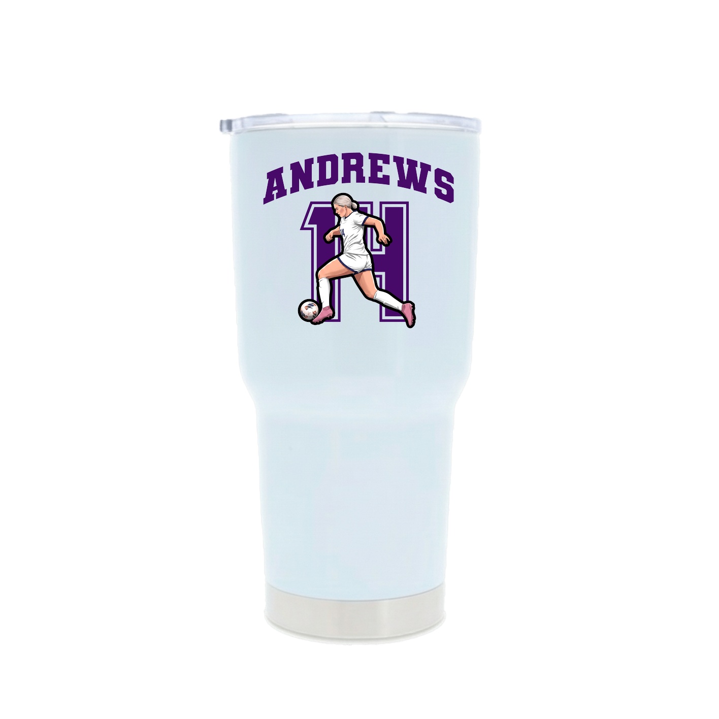 30oz Stainless Steel Tumbler — Number in White