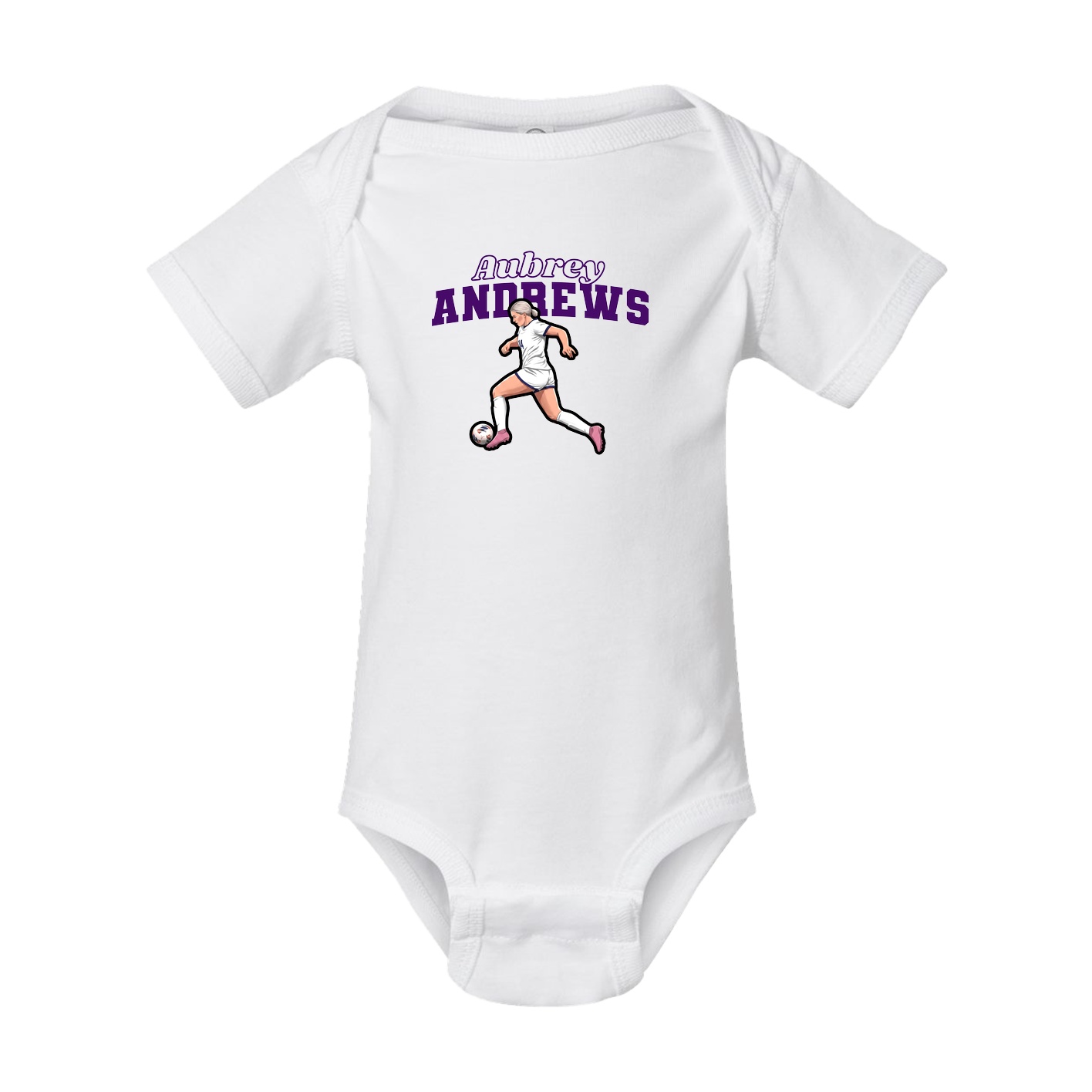 Baby Onesie — Name Arch in White