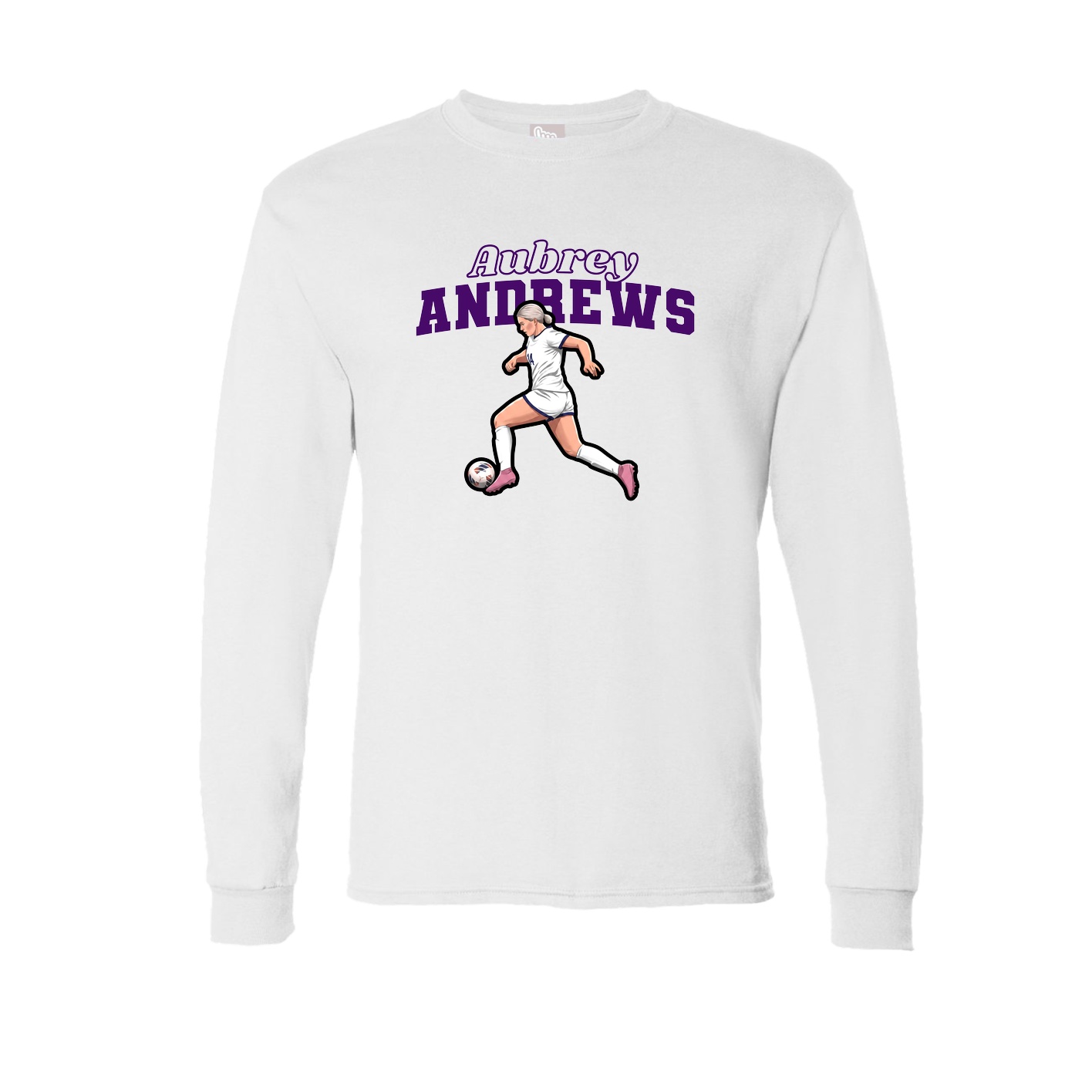 Long Sleeve Tee — Name Arch in White