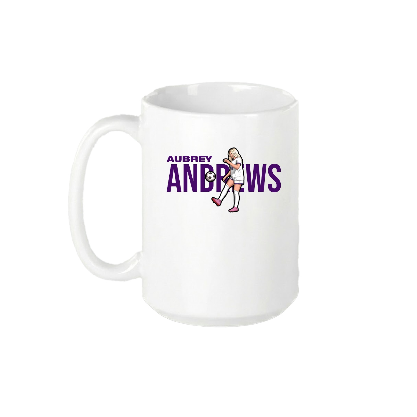 15oz Coffee Mug — Player Name in White