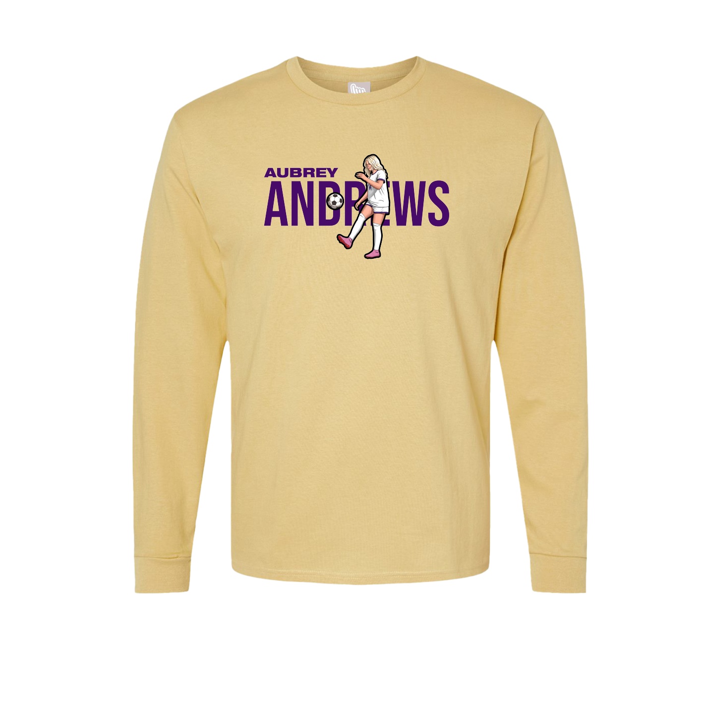 Long Sleeve Tee — Player Name in Vegas Gold