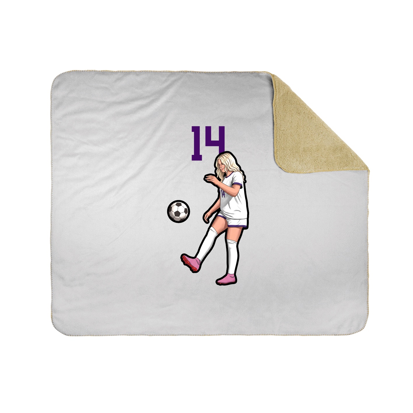 Throw Blanket — Number Top in White