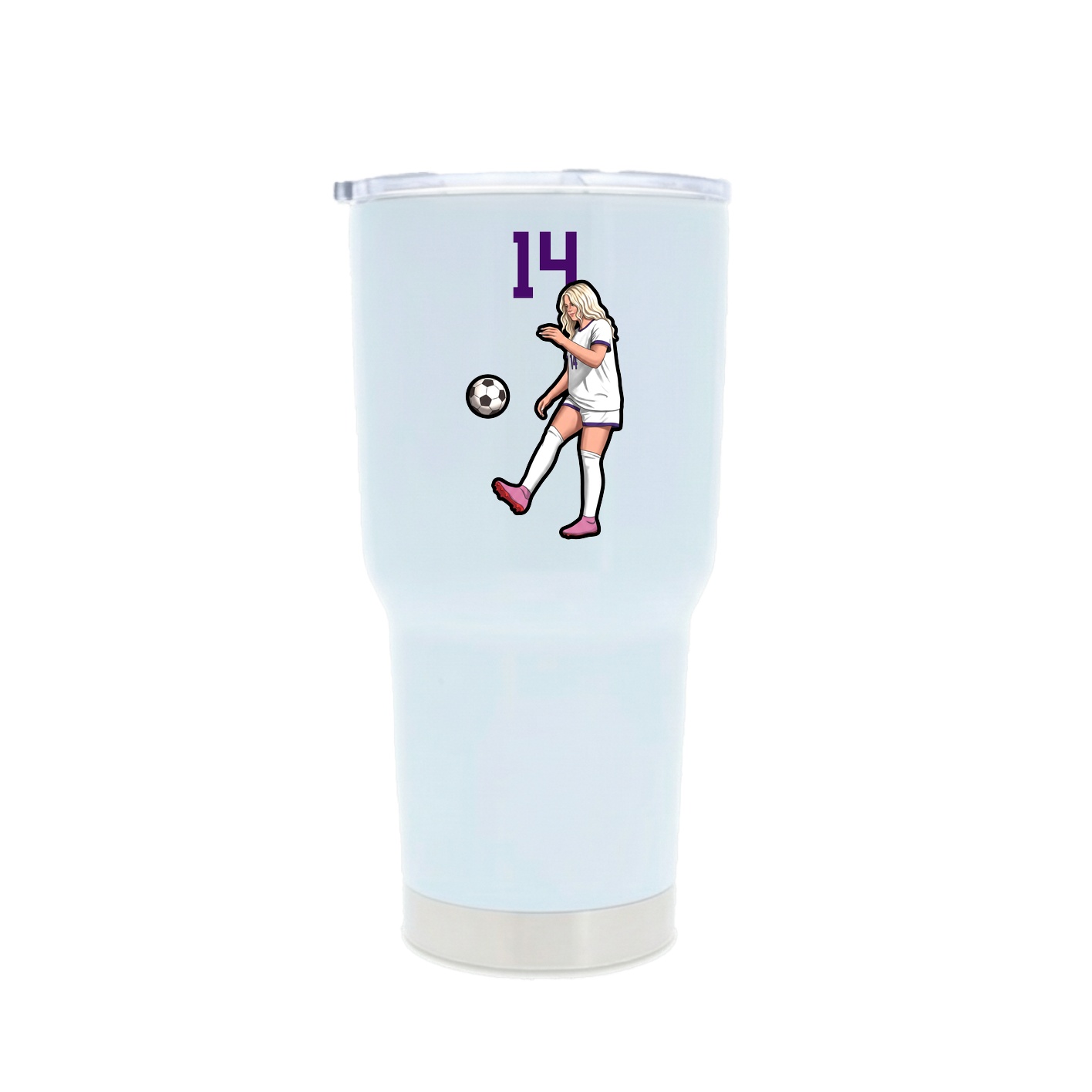 30oz Stainless Steel Tumbler — Number Top in White
