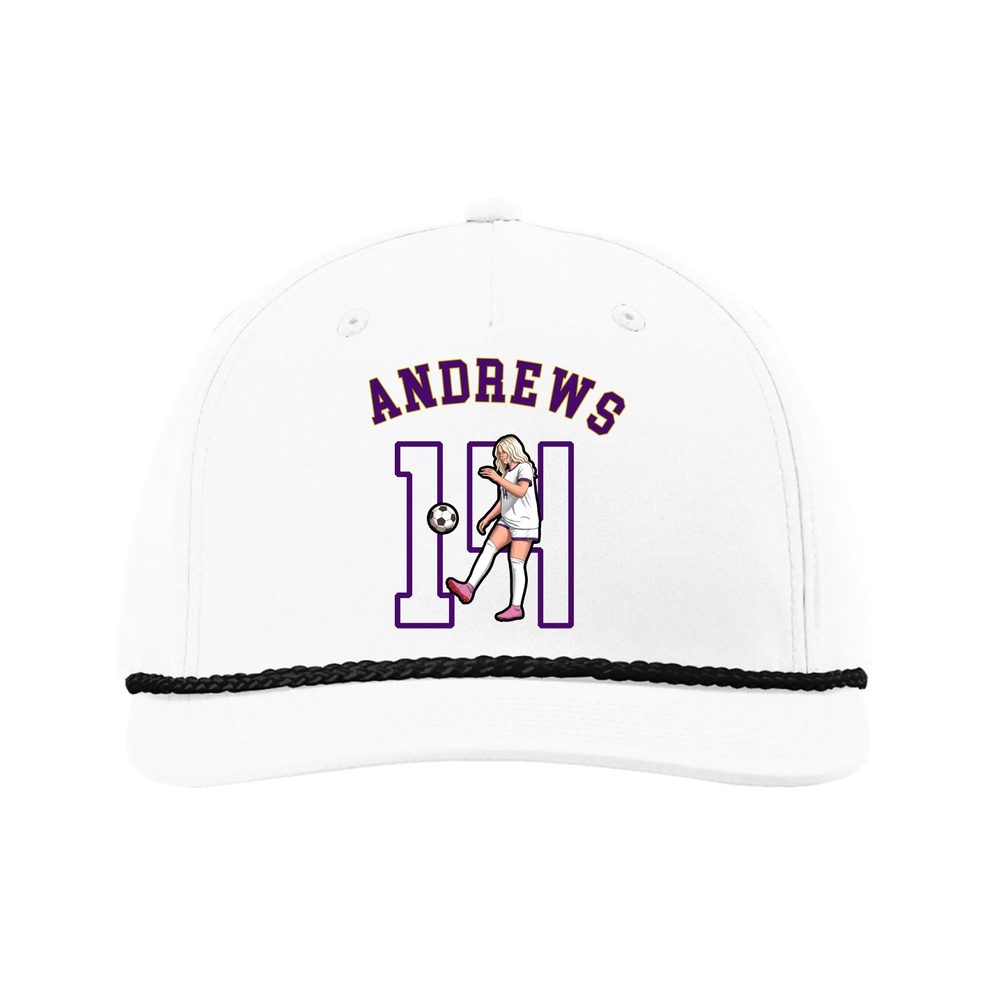 Five-Panel Classic Rope Cap — Shirsey Arch in White