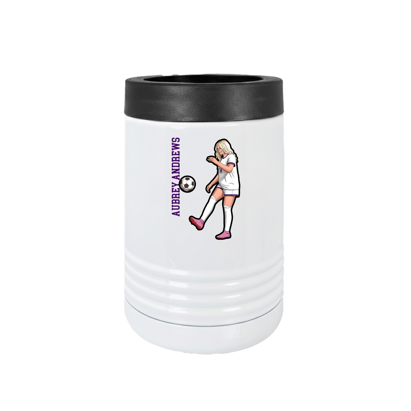 Beverage Holder — Name Vertical in White