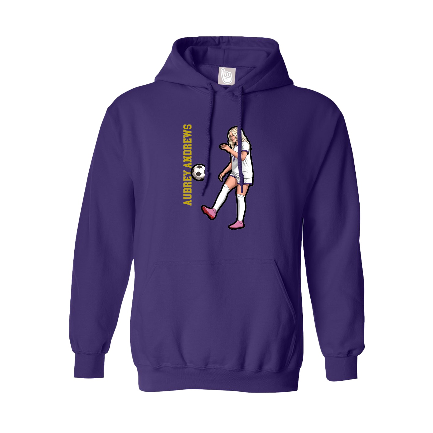 Youth Hoodie — Name Vertical in Purple