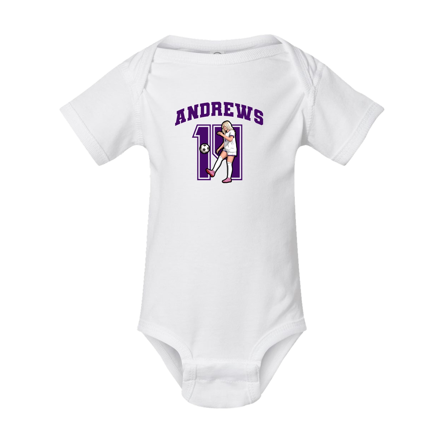 Baby Onesie — Number in White