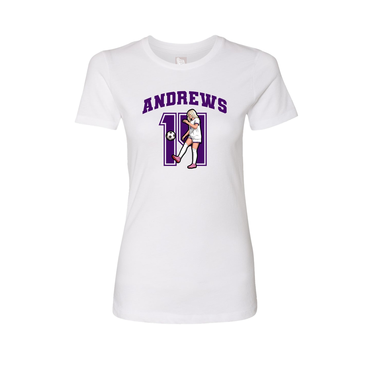 Womens Tee — Number in White