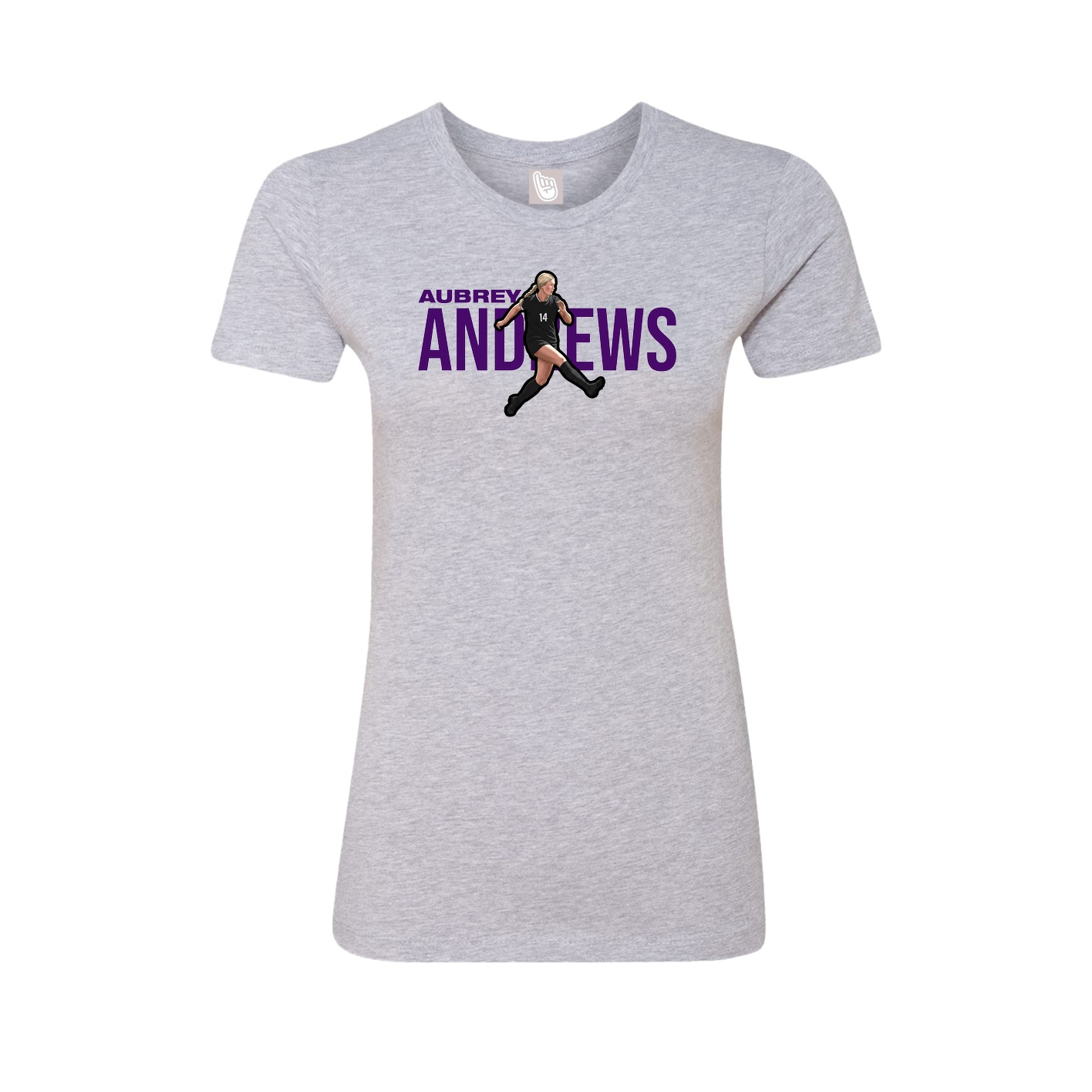 Womens Tee — Player Name in Grey