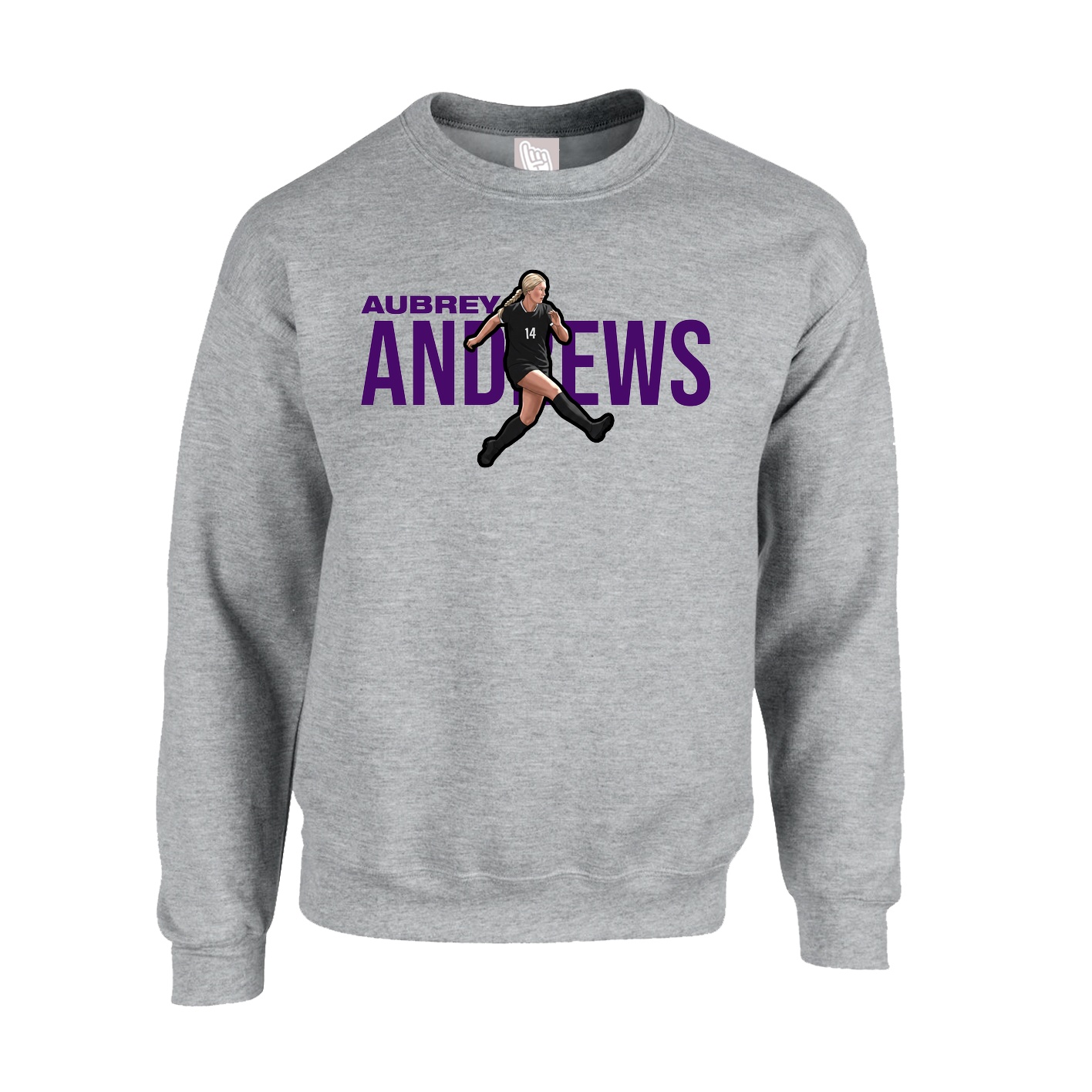 Fleece Crew — Player Name in Grey