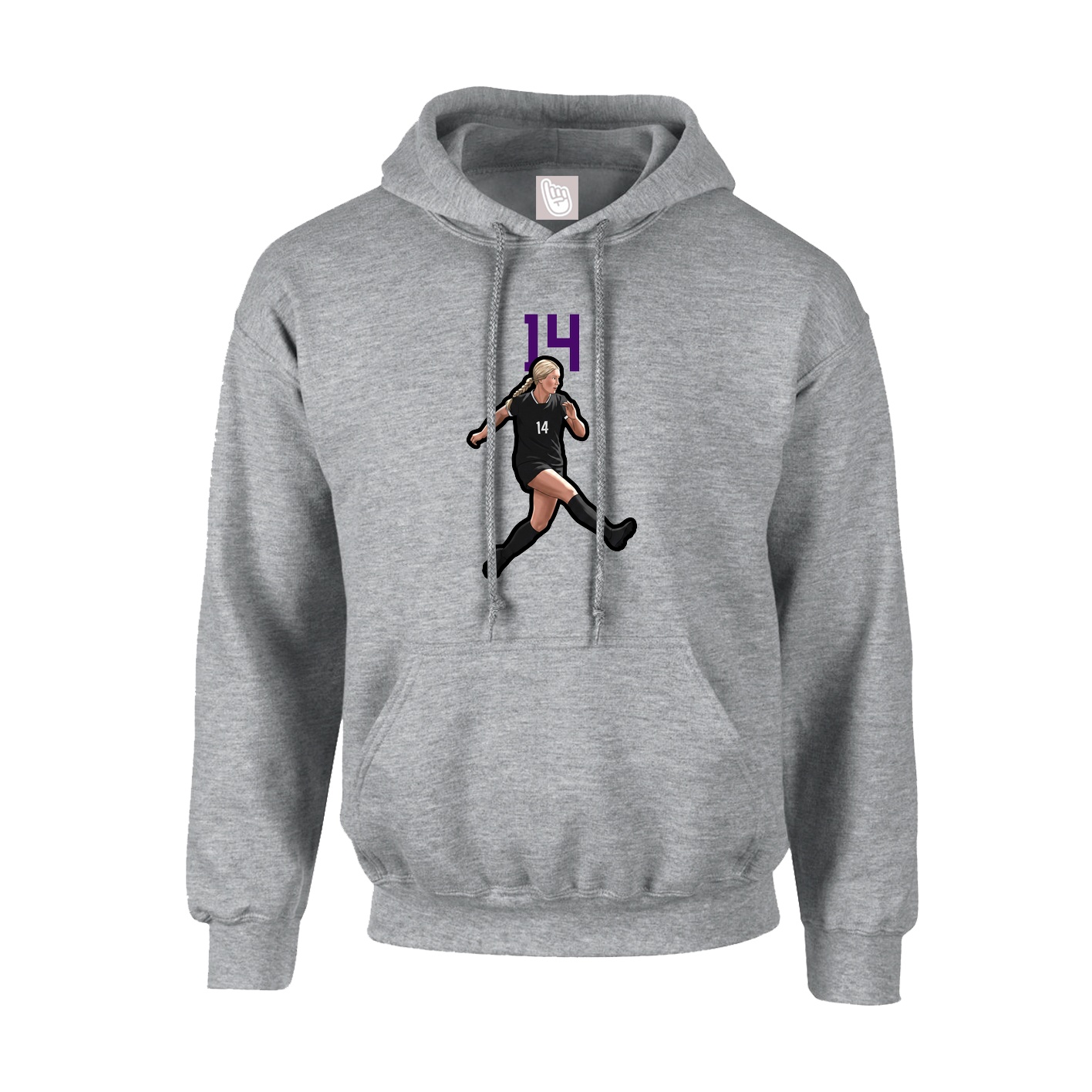Youth Hoodie — Number Top in Grey