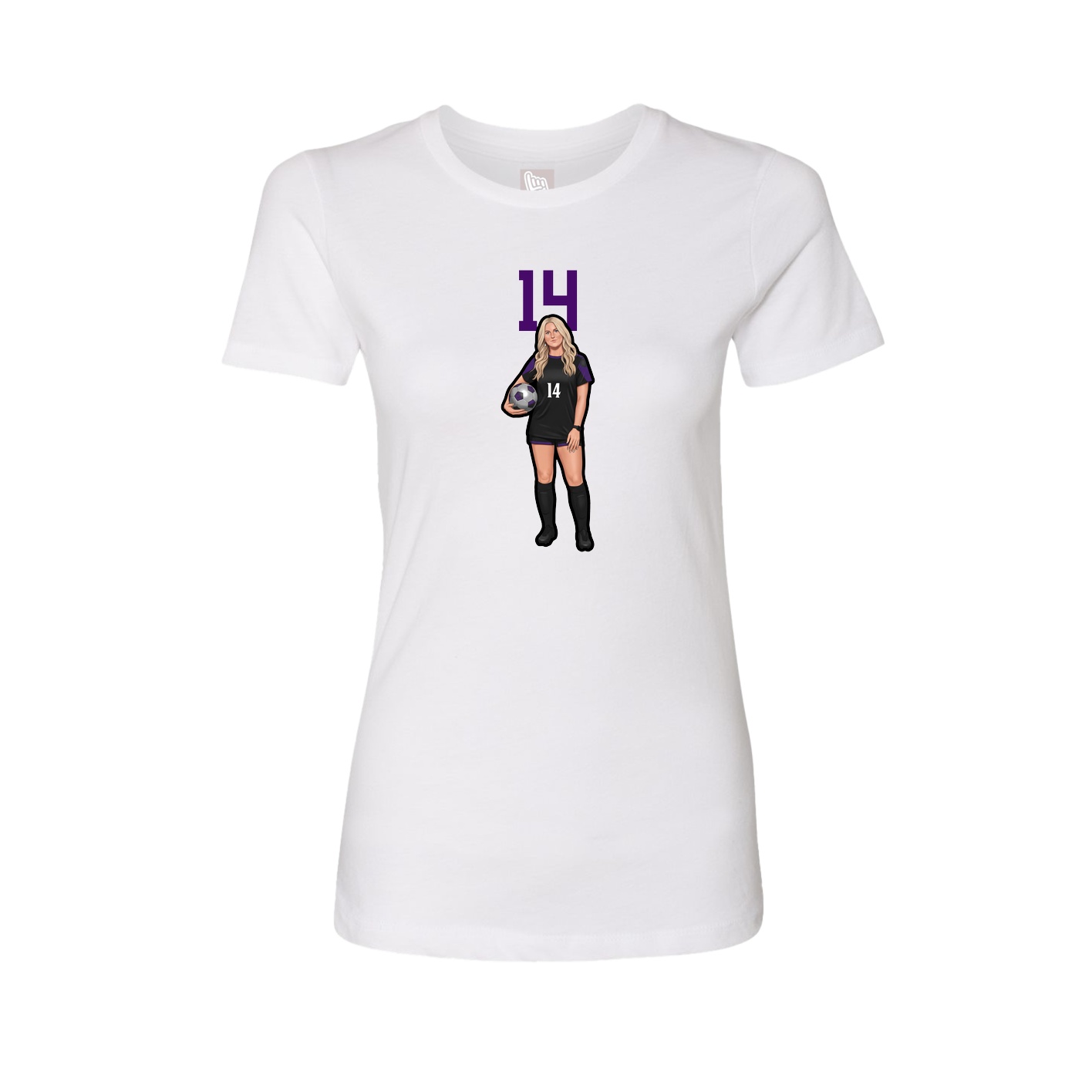 Fitted Women's Tee — Number Top in White