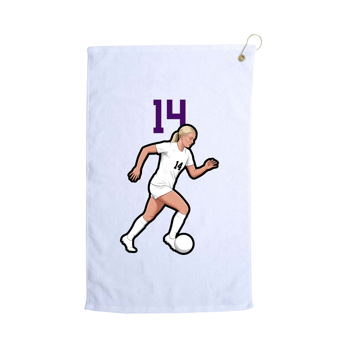 Golf Towel — Number Top in White